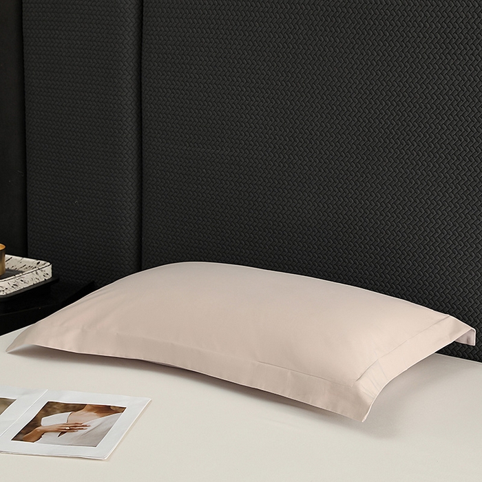 91家纺网 家纺一手货源 找家纺 莱阁亿 2025秋冬新款高支高密全棉纯棉磨毛双拼纯色单枕套 枕套单件 灰紫&摩登灰