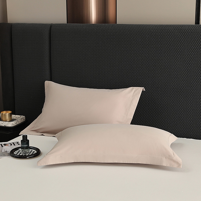 91家纺网 家纺一手货源 找家纺 莱阁亿 2025秋冬新款高支高密全棉纯棉磨毛双拼纯色单枕套 枕套单件 灰紫&摩登灰