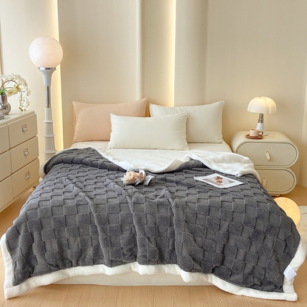 91家纺网 家纺一手货源 找家纺 （总）可恩欣 2025新款塔芙绒羊羔绒双层毛毯系列【跨境供货】可真空压缩