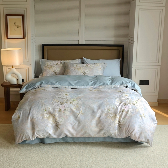 91家纺网 家纺一手货源 找家纺 久典家居 2024新款60S天丝棉数码磨毛四件套 凡黎