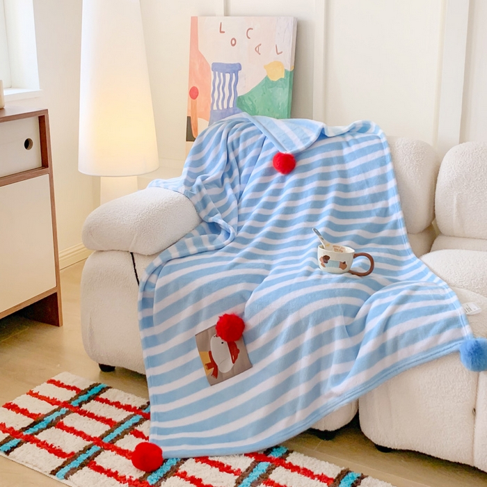 91家纺网 家纺一手货源 找家纺 （总）澳萝拉 2024新款卡通小清新双面牛奶绒法莱绒毛毯四季盖毯