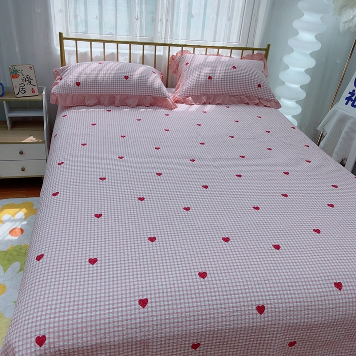 91家纺网 家纺一手货源 找家纺 2024新款亲肤舒适法式床盖三件套 心动