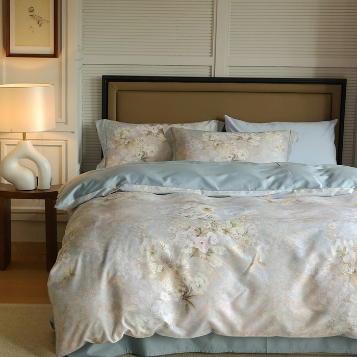 91家纺网 家纺一手货源 找家纺 久典家居 2024新款60S天丝棉数码磨毛四件套 凡黎