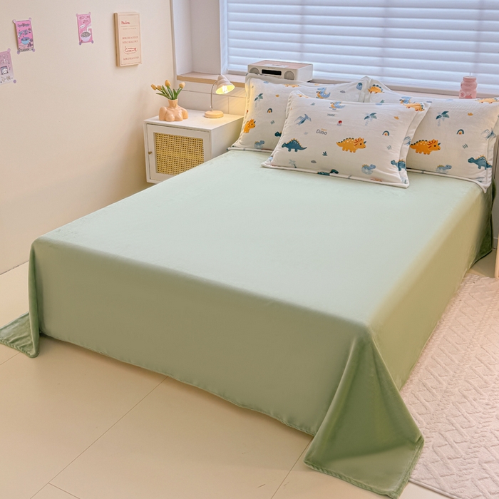 91家纺网 家纺一手货源 找家纺 妖妖家纺 2024新款高克重200克印花牛奶绒四件套 恐龙时代