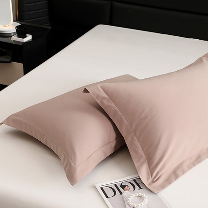 91家纺网 家纺一手货源 找家纺 （总）莱阁亿 2025秋冬新款高支高密全棉纯棉磨毛双拼纯色单枕套 枕套单件