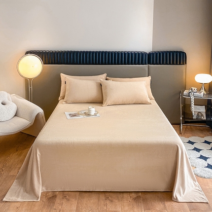 91家纺网 家纺一手货源 找家纺 （总）莱登卡奴 2024新款高克重牛奶绒纯色单床单