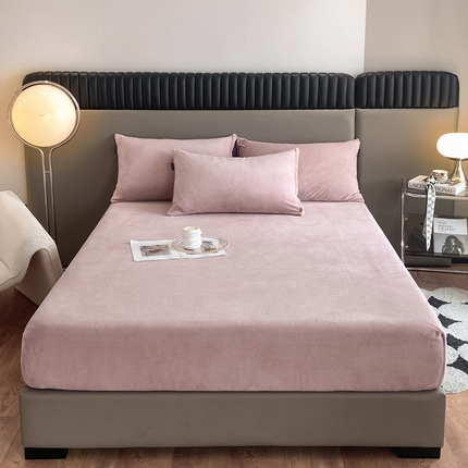 91家纺网 家纺一手货源 找家纺 （总）莱登卡奴 2024新款高克重牛奶绒纯色单床笠