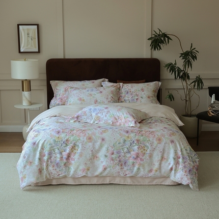 久典家居 2024新款60S天丝棉数码磨毛四件套 花溪物语