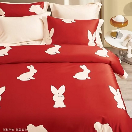 91家纺网 家纺一手货源 找家纺 （总2）未来家居 2024新款优帝100支贡缎长绒棉四件套