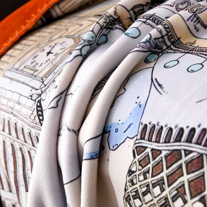 91家纺网 家纺一手货源 找家纺 爵仕 2024高档锦狐绒毛毯复合毯奢华复古绒毯爱马风格 天马行空