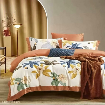 91家纺网 家纺一手货源 找家纺 （总1）未来家居 未来家居 2024新款优帝100支贡缎长绒棉四件套