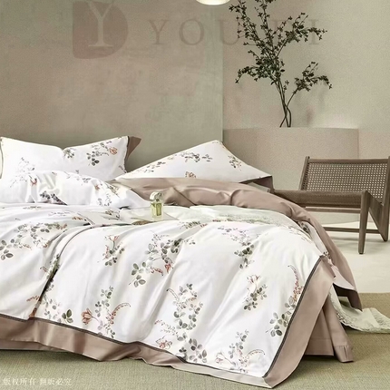 91家纺网 家纺一手货源 找家纺 （总2）未来家居 2024新款优帝100支贡缎长绒棉四件套