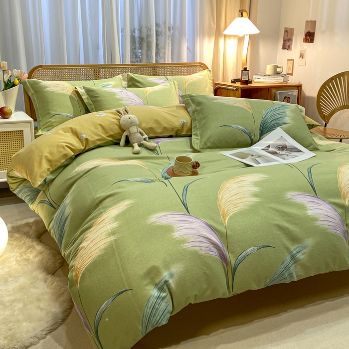 91家纺网 家纺一手货源 找家纺 丝芙妮家居 2024新款全棉磨毛四件套 原野