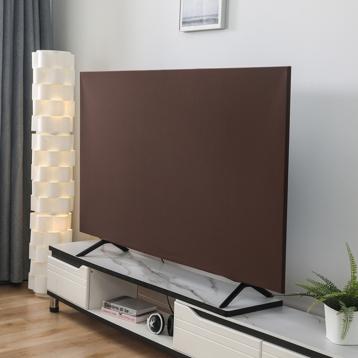 91家纺网 家纺一手货源 找家纺 千彤沙发垫 2024新款高弹力牛奶丝全包电视机防尘罩 咖色