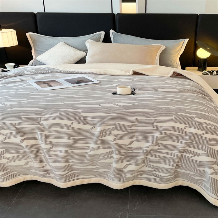 91家纺网 家纺一手货源 找家纺 凯轩毛毛毯毯子网销专供 2024新款雪绒棉四季毛毯毯子盖毛毯毯子毛毯毯子子 简约-灰