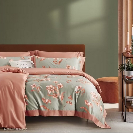 91家纺网 家纺一手货源 找家纺 （总1）未来家居 未来家居 2024新款优帝100支贡缎长绒棉四件套