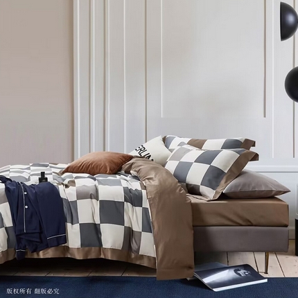 91家纺网 家纺一手货源 找家纺 （总2）未来家居 2024新款优帝100支贡缎长绒棉四件套