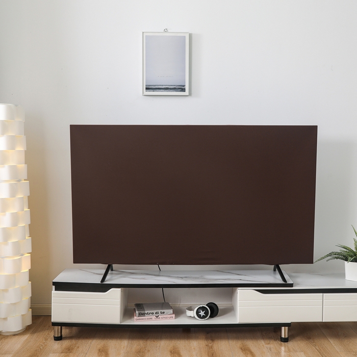 91家纺网 家纺一手货源 找家纺 千彤沙发垫 2024新款高弹力牛奶丝全包电视机防尘罩 咖色