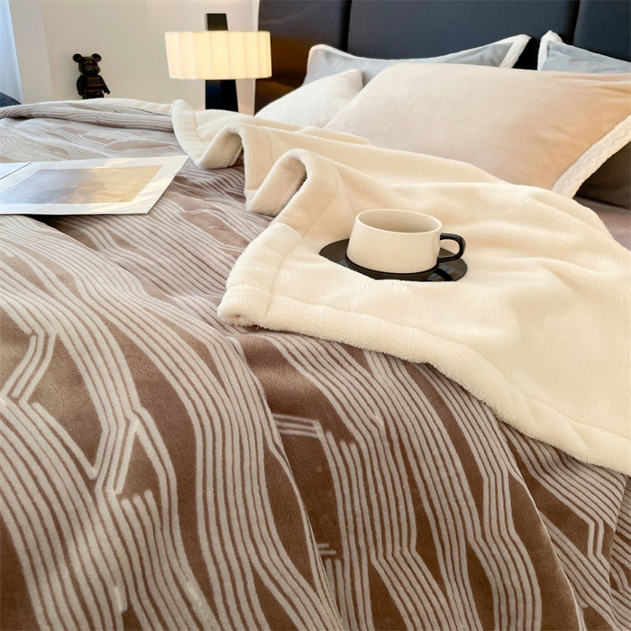 91家纺网 家纺一手货源 找家纺 凯轩毛毛毯毯子网销专供 2024新款雪绒棉四季毛毯毯子盖毛毯毯子毛毯毯子子 简约-卡其