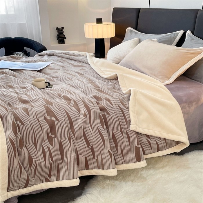 91家纺网 家纺一手货源 找家纺 凯轩毛毛毯毯子网销专供 2024新款雪绒棉四季毛毯毯子盖毛毯毯子毛毯毯子子 简约-卡其