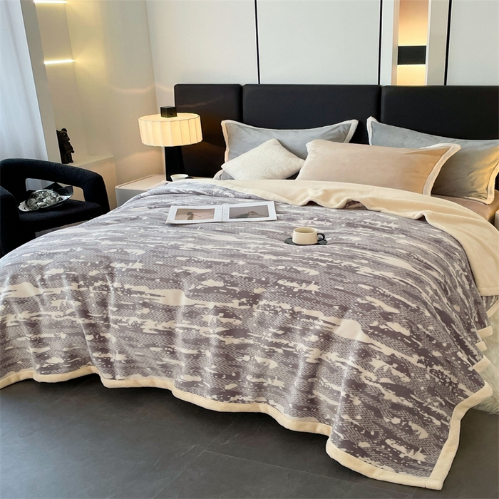 91家纺网 家纺一手货源 找家纺 凯轩毛毛毯毯子网销专供 2024新款雪绒棉四季毛毯毯子盖毛毯毯子毛毯毯子子 迷彩-灰