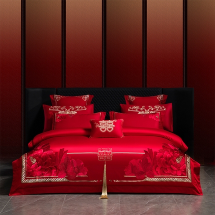 91家纺网 家纺一手货源 找家纺 （总）博之洋婚庆 2025新款婚庆刺绣四件套