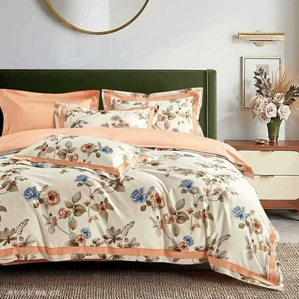 91家纺网 家纺一手货源 找家纺 （总2）未来家居 2024新款优帝100支贡缎长绒棉四件套