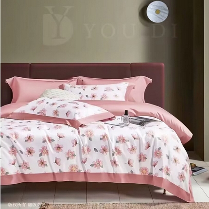 91家纺网 家纺一手货源 找家纺 （总1）未来家居 未来家居 2024新款优帝100支贡缎长绒棉四件套