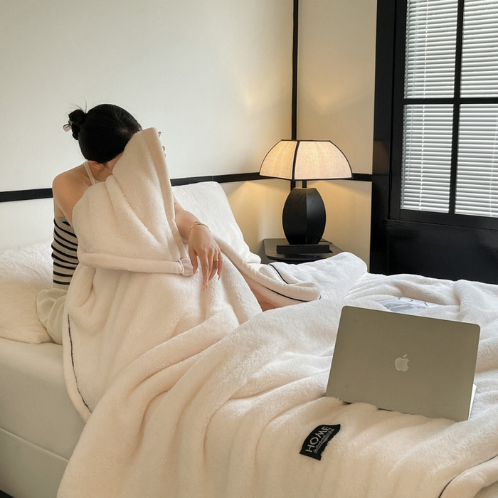 91家纺网 家纺一手货源 找家纺 （总）欧邦 新款A类舒棉绒半边绒长绒轻奢毛毯毯子跨境外贸