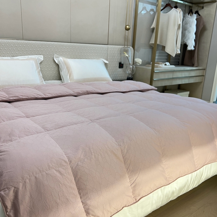 91家纺网 家纺一手货源 找家纺 静若居 2024新款方格提花双层羽绒被壳爆款推荐羽绒被壳厂家直销 西西里豆沙色2