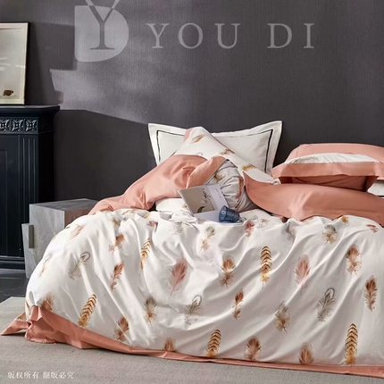 91家纺网 家纺一手货源 找家纺 （总1）未来家居 未来家居 2024新款优帝100支贡缎长绒棉四件套