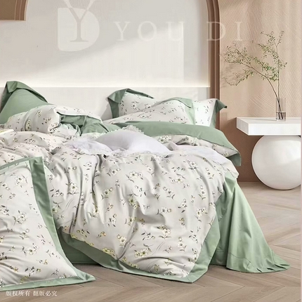 91家纺网 家纺一手货源 找家纺 （总2）未来家居 2024新款优帝100支贡缎长绒棉四件套