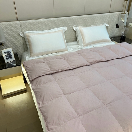 静若居 2024新款方格提花双层羽绒被壳爆款推荐羽绒被壳厂家直销 西西里豆沙色2