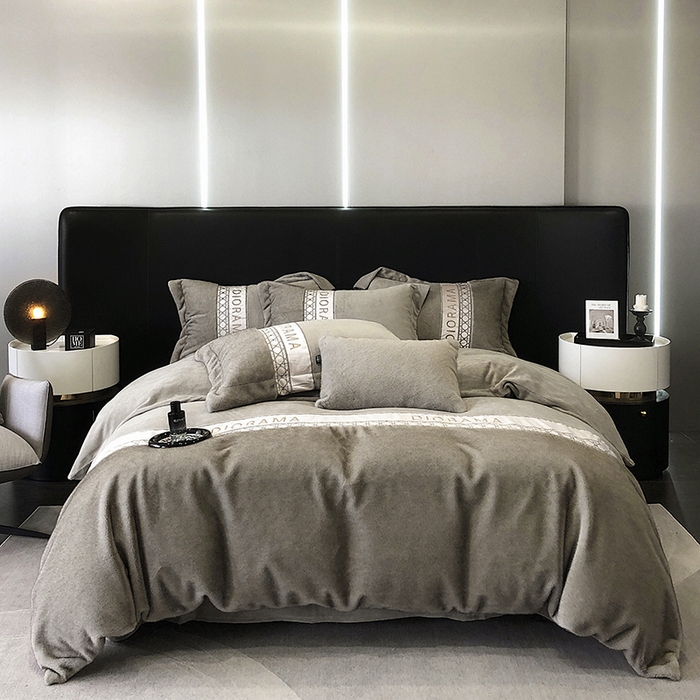 91家纺网 家纺一手货源 找家纺 安莱生活 2024新款弧貂绒皮草四件套 弗兰迪