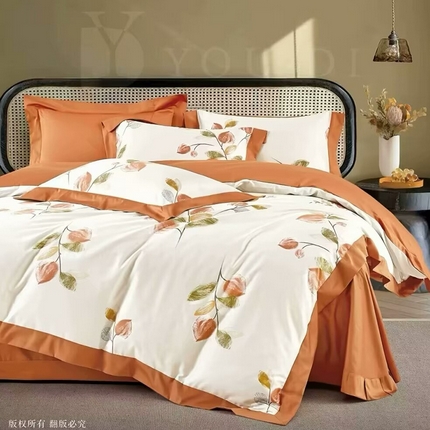 91家纺网 家纺一手货源 找家纺 （总1）未来家居 未来家居 2024新款优帝100支贡缎长绒棉四件套