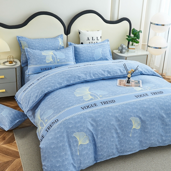 91家纺网 家纺一手货源 找家纺 鑫缘 2025直播爆款印花植物羊绒加厚磨毛单被套枫叶情-灰