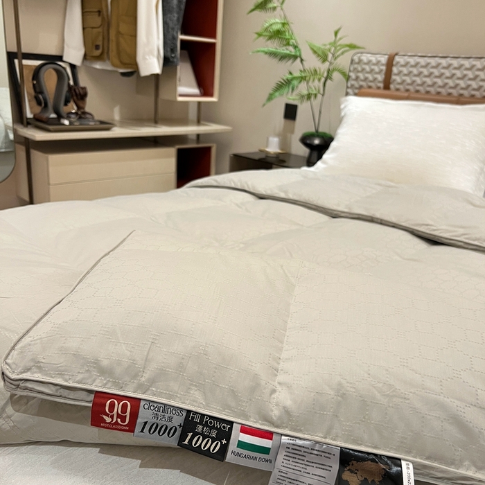 91家纺网 家纺一手货源 找家纺 静若居 2024新款方格提花双层羽绒被壳爆款推荐羽绒被壳厂家直销 西西里灰色1