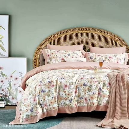 91家纺网 家纺一手货源 找家纺 （总1）未来家居 未来家居 2024新款优帝100支贡缎长绒棉四件套