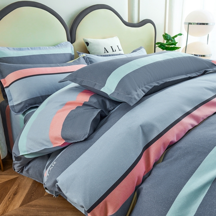 91家纺网 家纺一手货源 找家纺 鑫缘2025直播爆款印花植物羊绒加厚磨毛四件套1.2米学生三件套元气青春