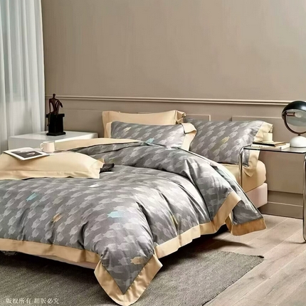 91家纺网 家纺一手货源 找家纺 （总2）未来家居 2024新款优帝100支贡缎长绒棉四件套