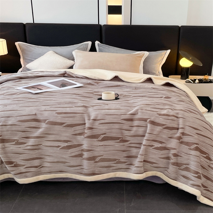 91家纺网 家纺一手货源 找家纺 凯轩毛毛毯毯子网销专供 2024新款雪绒棉四季毛毯毯子盖毛毯毯子毛毯毯子子 简约-卡其