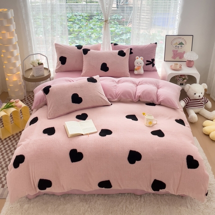 91家纺网 家纺一手货源 找家纺 （总）蝶帕家纺 2024新款阳离子提花舒棉绒四件套