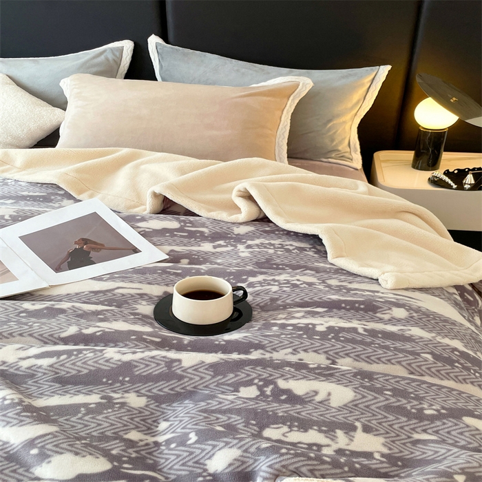 91家纺网 家纺一手货源 找家纺 凯轩毛毛毯毯子网销专供 2024新款雪绒棉四季毛毯毯子盖毛毯毯子毛毯毯子子 迷彩-灰