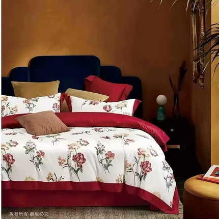 91家纺网 家纺一手货源 找家纺 （总2）未来家居 2024新款优帝100支贡缎长绒棉四件套