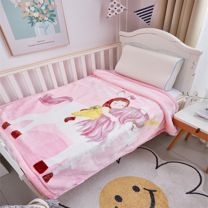 凯轩毛毛毯毯子网销专供 2024新款加厚保暖儿童印花云毛毯毯子系列 小骑手  粉