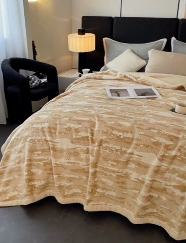 91家纺网 家纺一手货源 找家纺 凯轩毛毛毯毯子网销专供 2024新款雪绒棉四季毛毯毯子盖毛毯毯子毛毯毯子子 简约-米