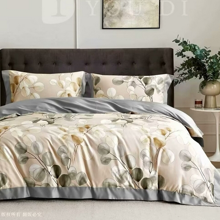 91家纺网 家纺一手货源 找家纺 （总2）未来家居 2024新款优帝100支贡缎长绒棉四件套