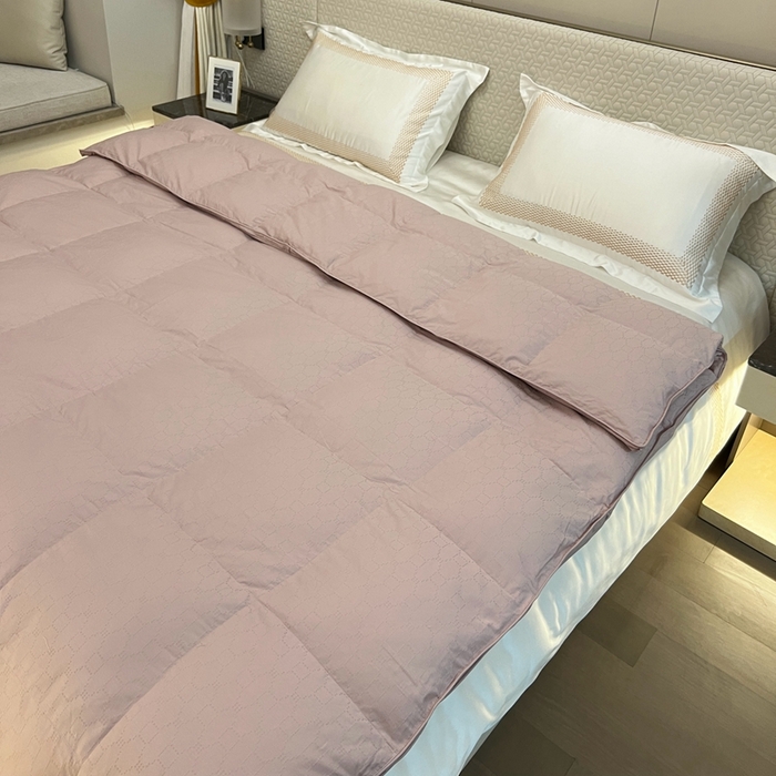 91家纺网 家纺一手货源 找家纺 静若居 2024新款方格提花双层羽绒被壳爆款推荐羽绒被壳厂家直销 西西里豆沙色2