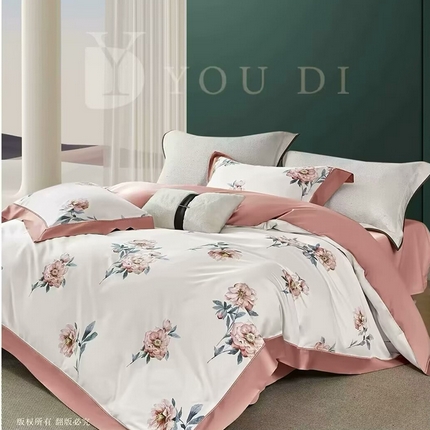 91家纺网 家纺一手货源 找家纺 （总1）未来家居 未来家居 2024新款优帝100支贡缎长绒棉四件套