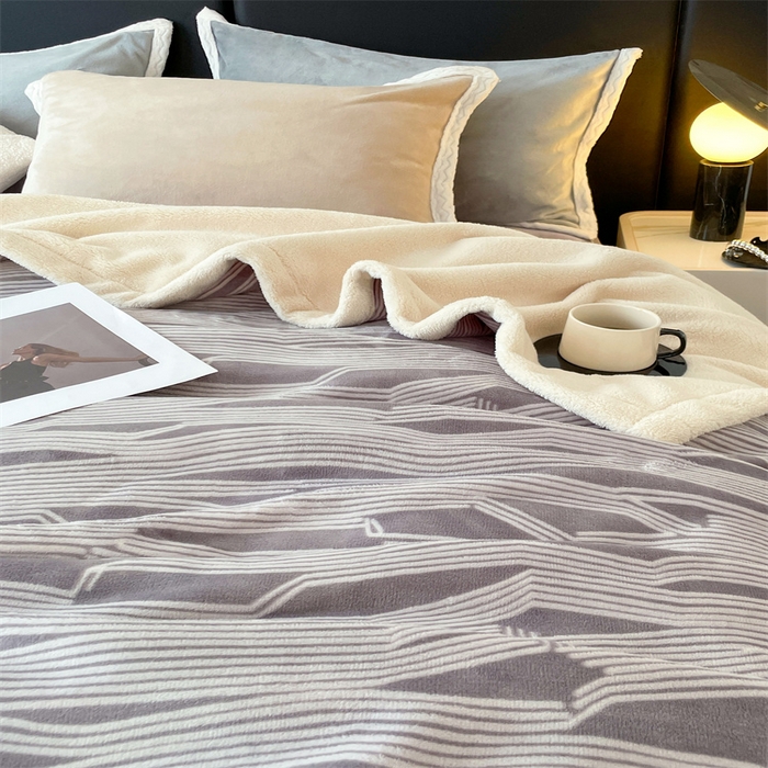 91家纺网 家纺一手货源 找家纺 凯轩毛毛毯毯子网销专供 2024新款雪绒棉四季毛毯毯子盖毛毯毯子毛毯毯子子 简约-绅士灰